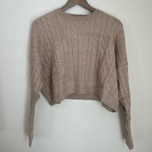 SHEIN cable knit cropped sweater NEW IN BAG. S